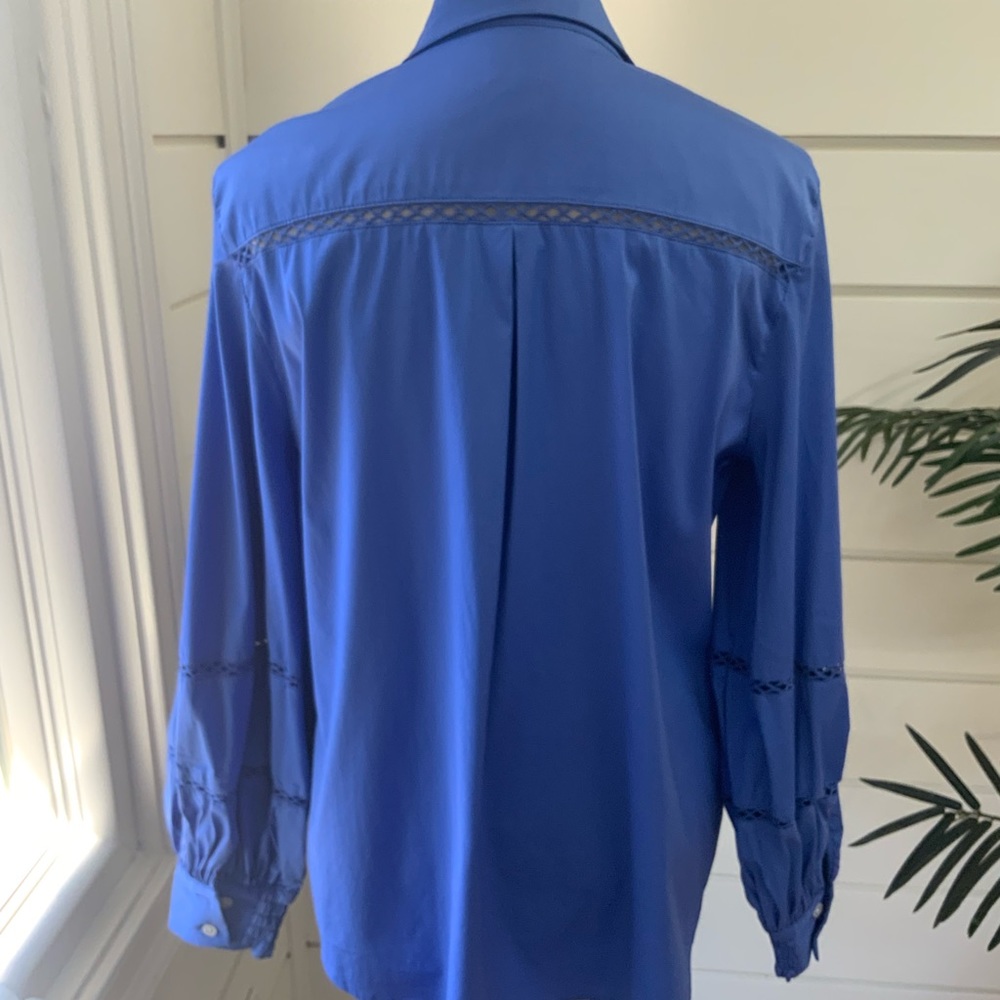 Chico’s Royal Blue Blouson Sleeve Blouse Size 2 (10-12) - Picture 2 of 5